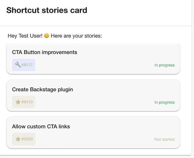 Shortcut card